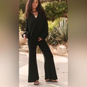 Free-est by Free People Black Drea Sweater Set